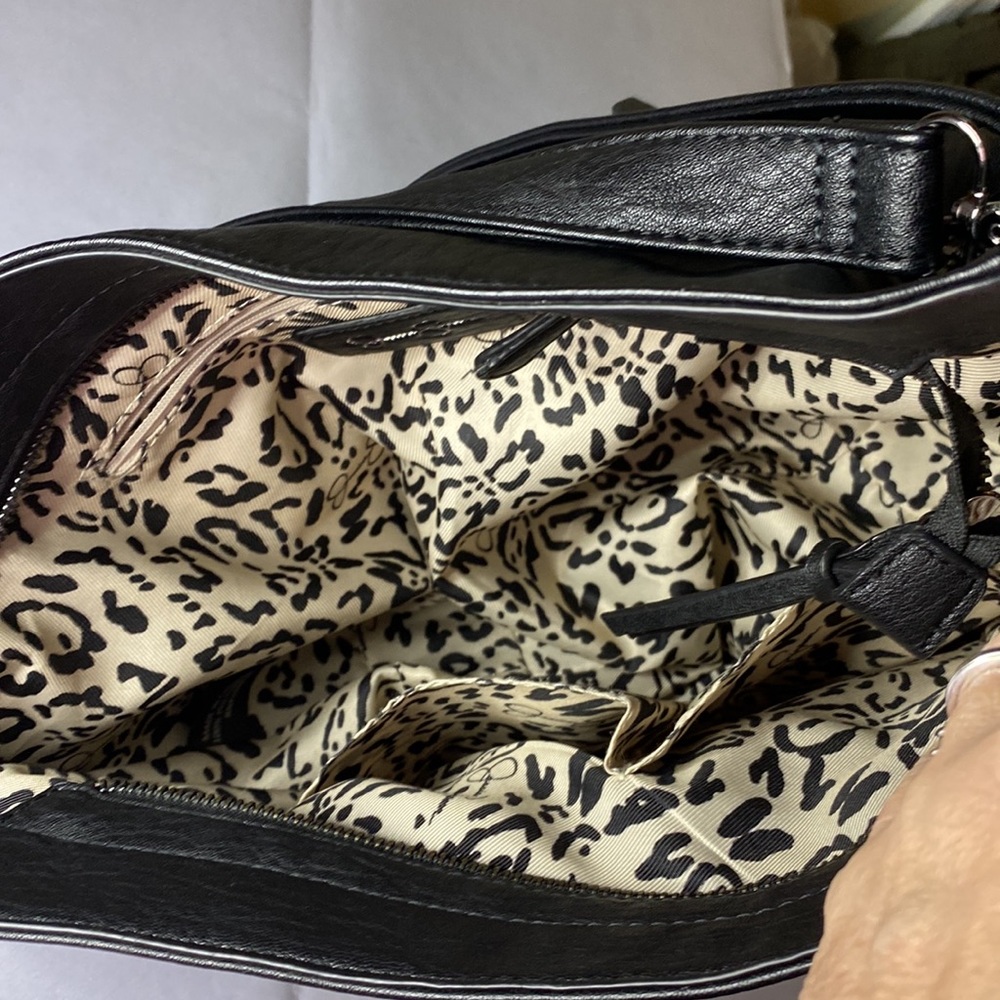 Jessica Simpson black faux leather hobo purse - Picture 6 of 6